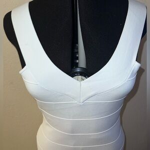 GUESS Marciano-White Bandage Bodycon Midi Dress